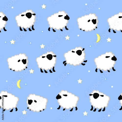 seamless pattern of cute sheep