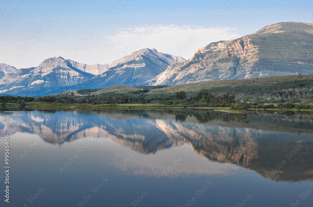 Reflection at a rendez-vous in Alberta, Canada