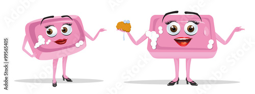 cartoon vector illustration of a soap character
