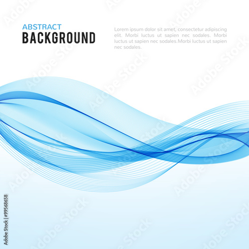 Abstract blue wave isolated on white background