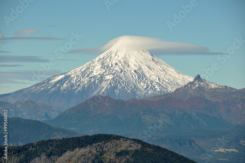 Volcan Villarrica viewed from Santuario El Cani, near Pucon, Chi photo