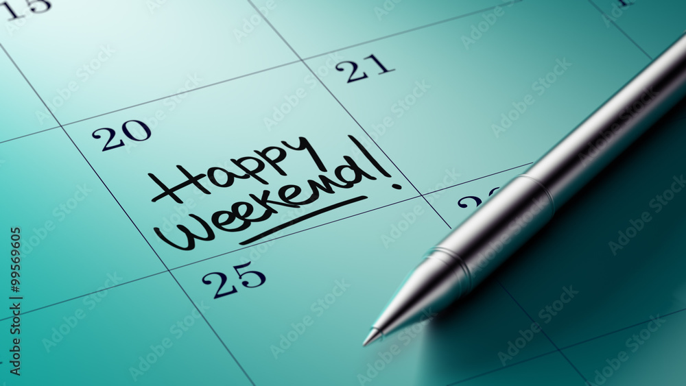 Closeup of a personal agenda setting an important date written w