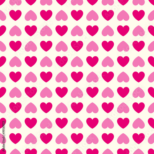 Heart shape seamless pattern. Pink and white colors