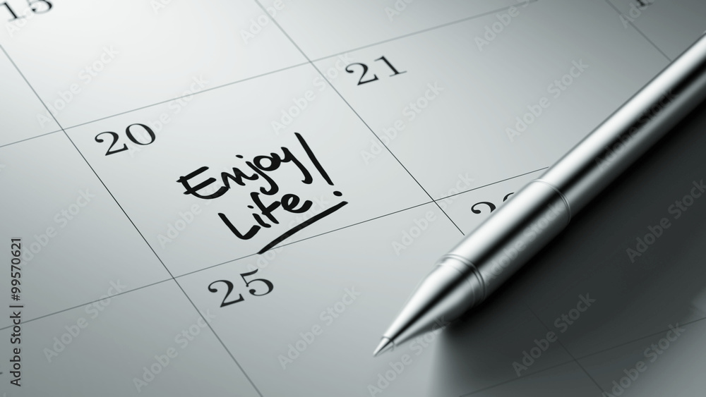 Closeup of a personal agenda setting an important date written w Closeup of a personal agenda setting an important date written w