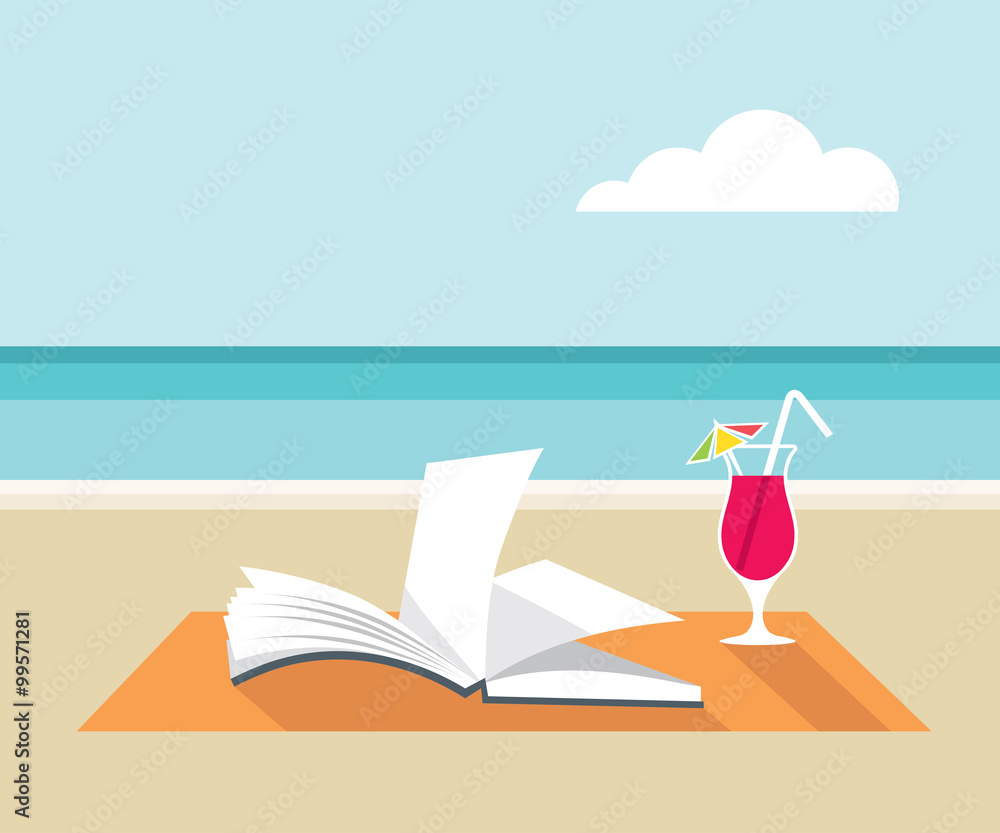 Book and cocktail on the beach Book and cocktail on the beach