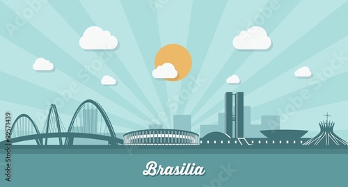 Brasilia skyline - flat design