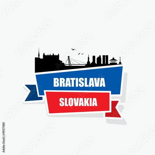 Canvas Print Bratislava ribbon banner