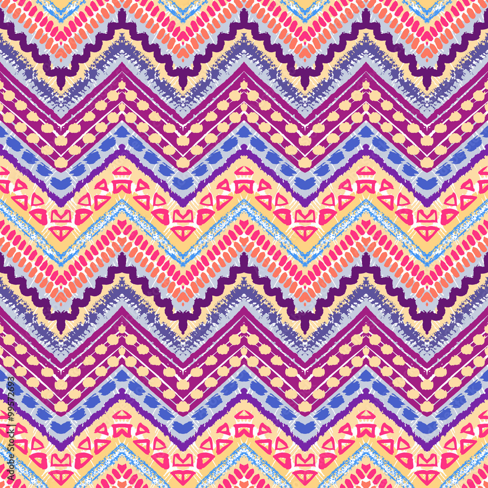 Hand drawn painted seamless pattern. illustration
