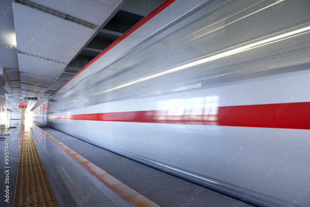 Subway Train Speeding Past Platform Subway Train Speeding Past Platform