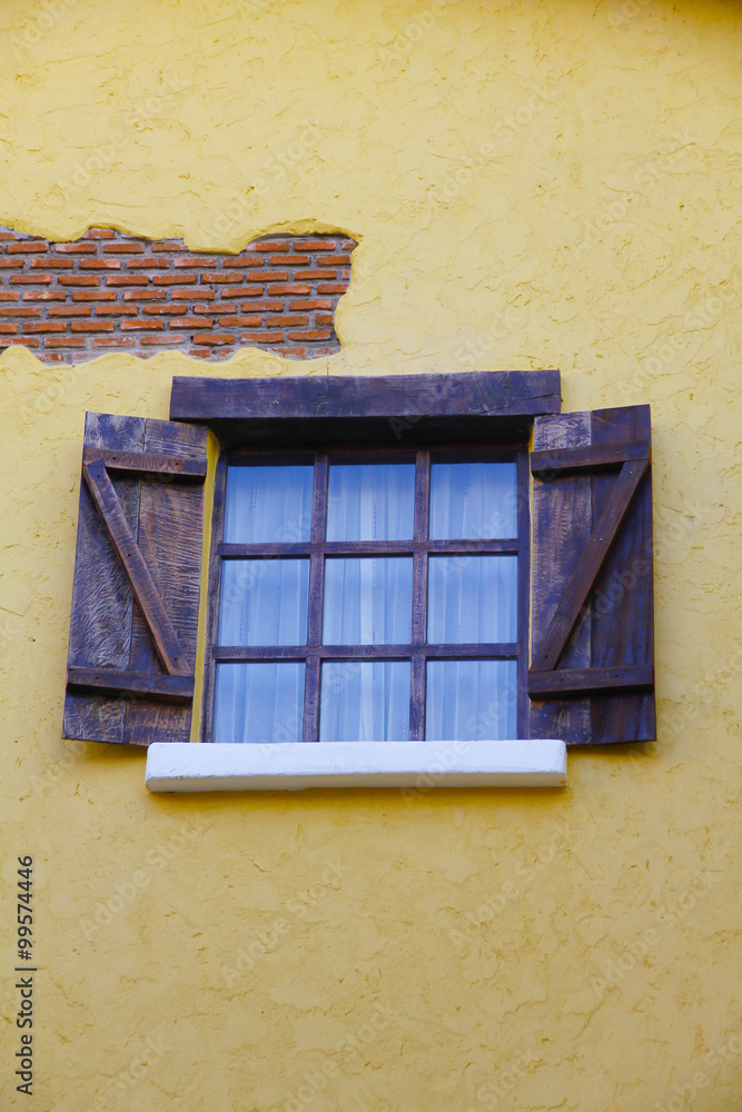 Obraz premium Stock Photo:.Italian style wood window