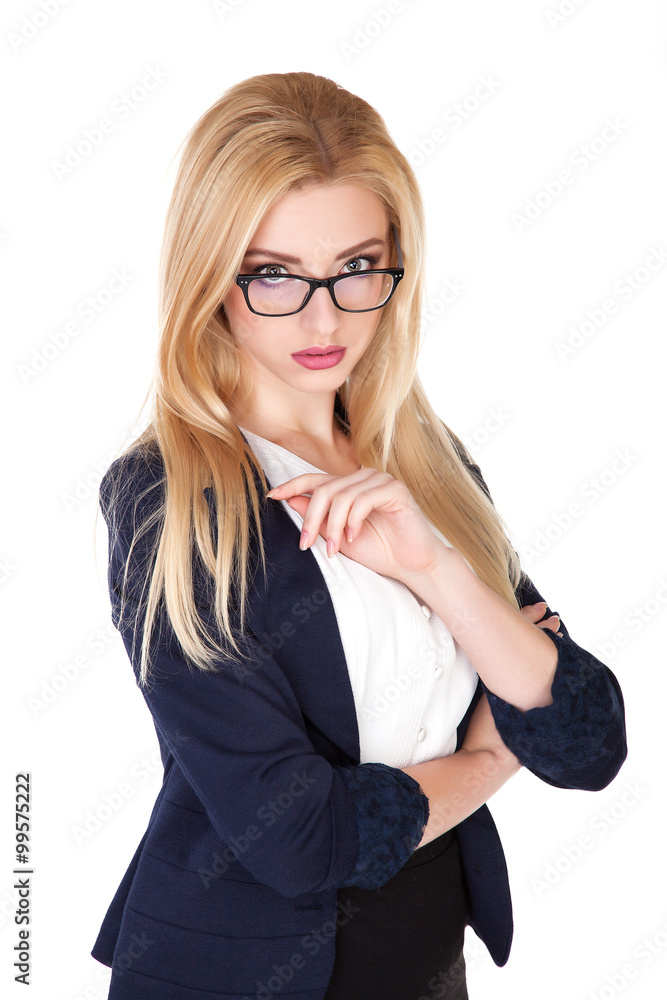 Attractive Confident businesswoman with her arms crossed - Stock Image Attractive Confident businesswoman with her arms crossed - Stock Image