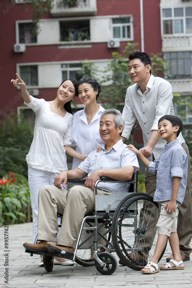 Chinese family with grandparents Chinese family with grandparents