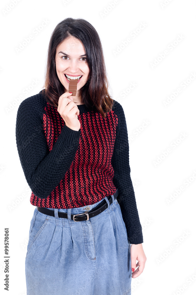 Girl Eating Chocolate bar Girl Eating Chocolate bar