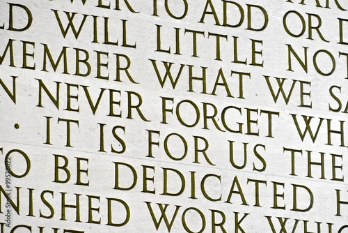 Words written on the Lincoln memorial