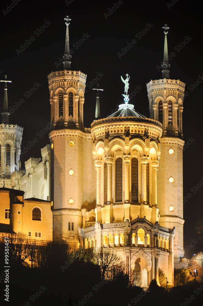Obraz premium Basilica of Notre-Dame de Fourviere, Lyon, France