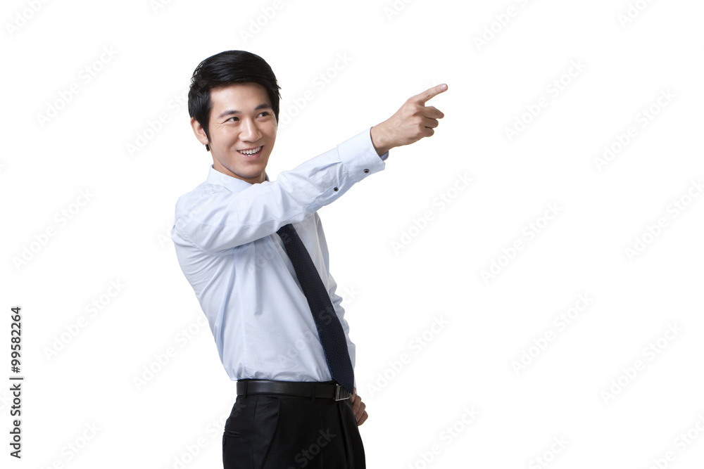 Portrait of an Excited Businessman Pointing Portrait of an Excited Businessman Pointing