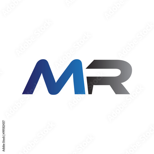 Simple Modern letters Initial Logo mr