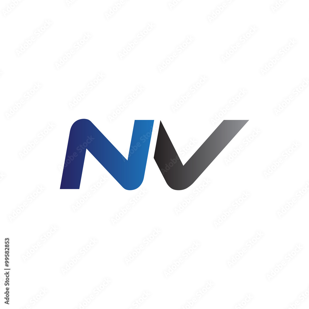 Simple Modern letters Initial Logo nv Simple Modern letters Initial Logo nv