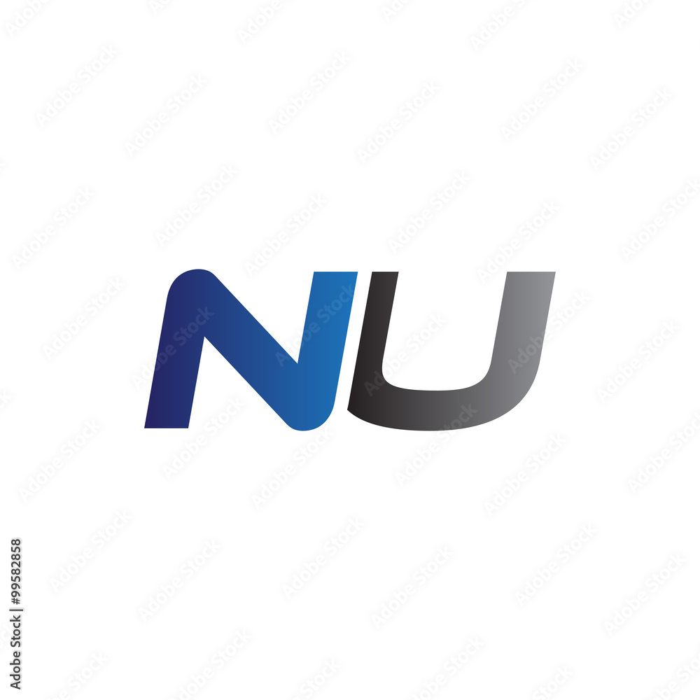 Simple Modern letters Initial Logo nu Simple Modern letters Initial Logo nu