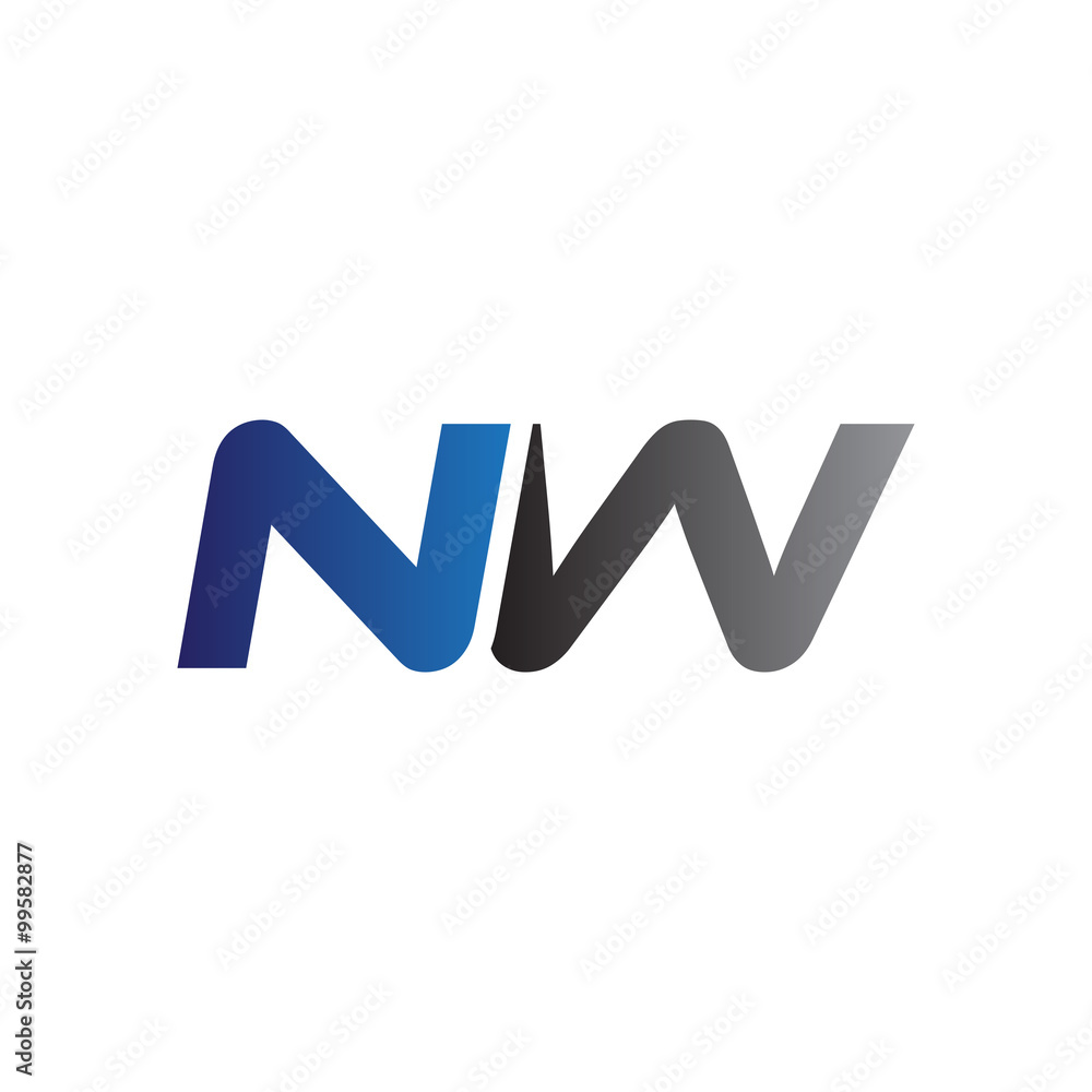 Simple Modern letters Initial Logo nw Simple Modern letters Initial Logo nw