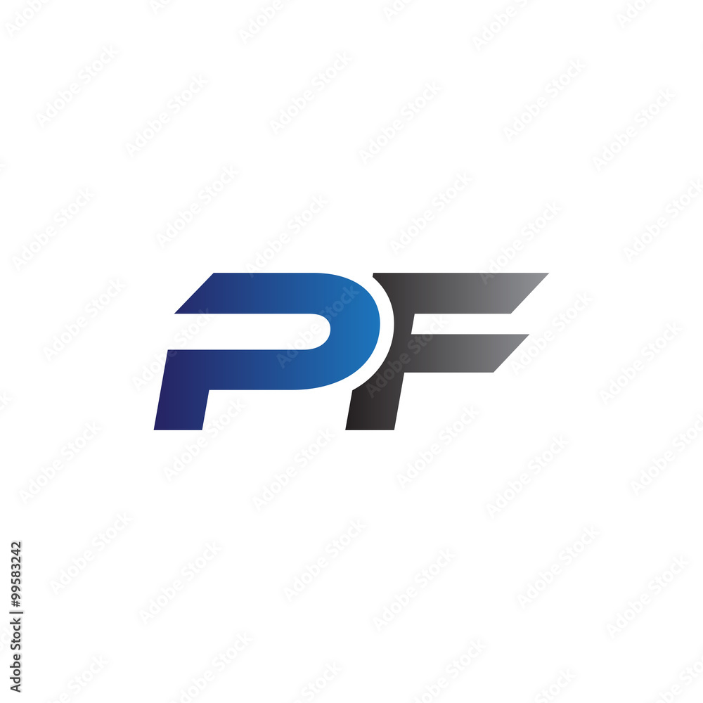 Simple Modern letters Initial Logo pf Simple Modern letters Initial Logo pf
