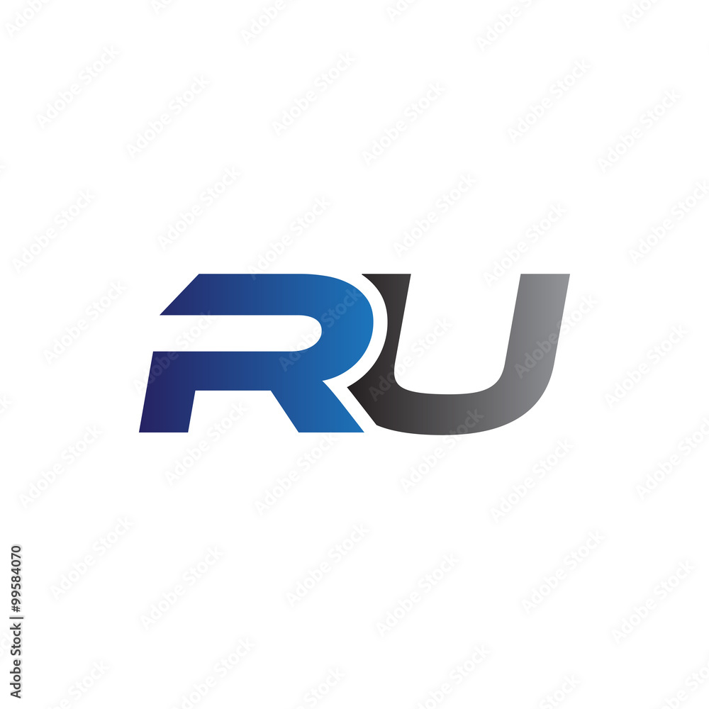 Simple Modern letters Initial Logo ru Simple Modern letters Initial Logo ru