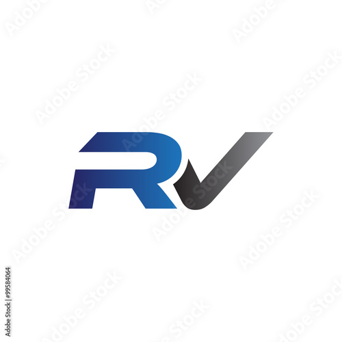 Simple Modern letters Initial Logo rv