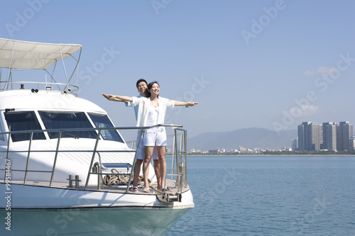 Happy Couple on a Yacht