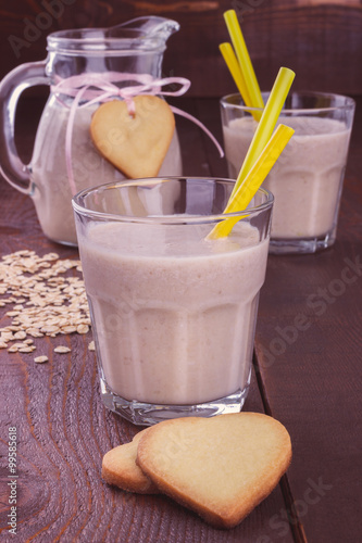 Banana Smoothie and cookies toned image