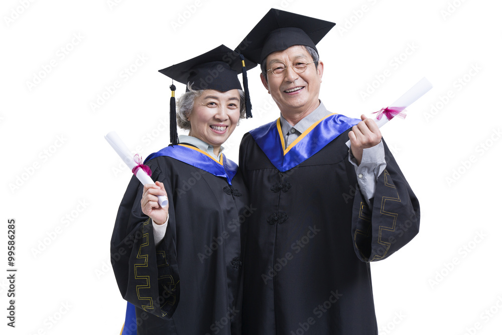 Senior students cheering for graduation Senior students cheering for graduation