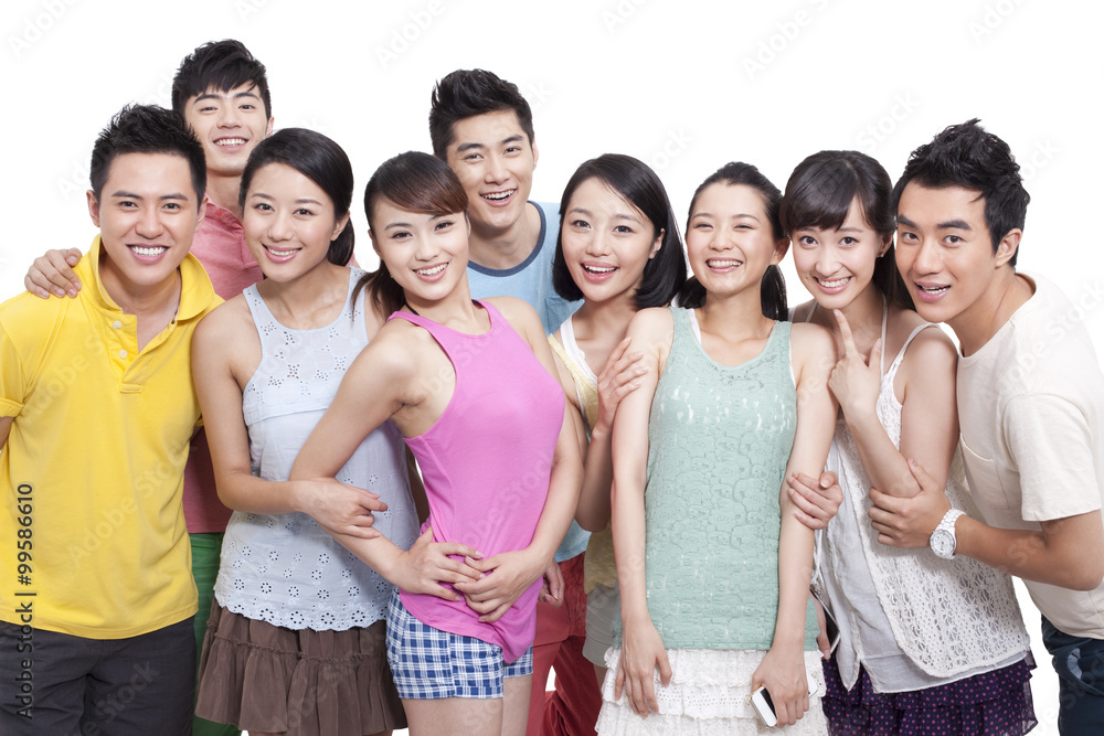 Fototapeta premium Happy young friends together