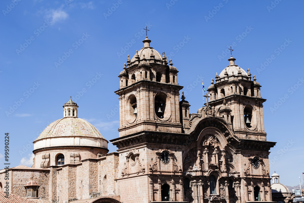 Cathedral Cusco Peru Against Blue Sky South America