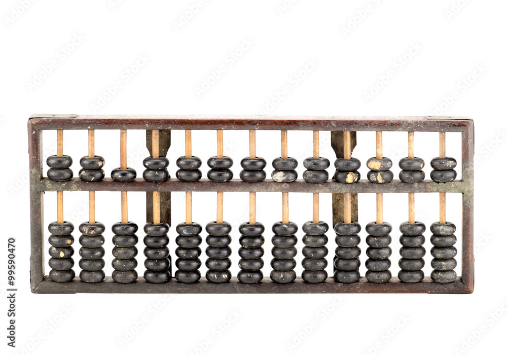 Antique abacus isolated on white background Antique abacus isolated on white background
