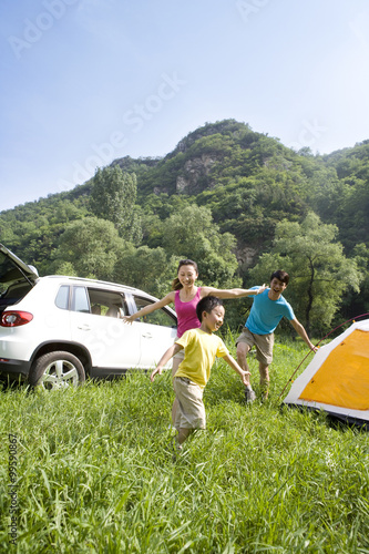 Family on a camping trip