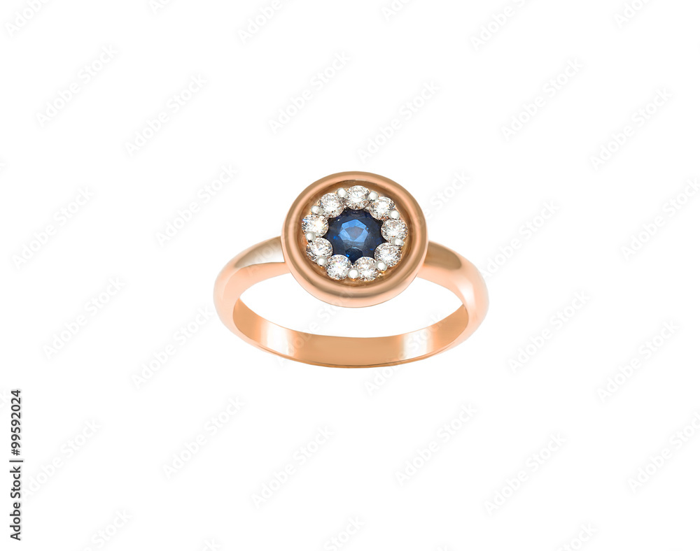 Jewelry ring isolated on the white background