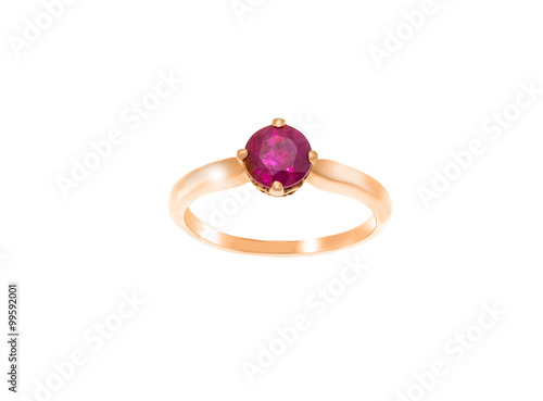 Jewelry ring isolated on the white background