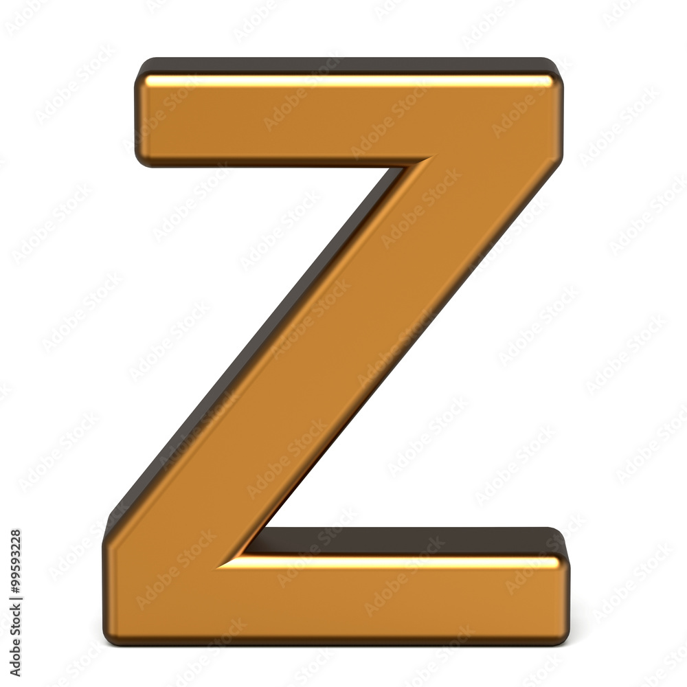 3d glossy gold letter Z 3d glossy gold letter Z