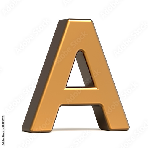 3d glossy gold letter A