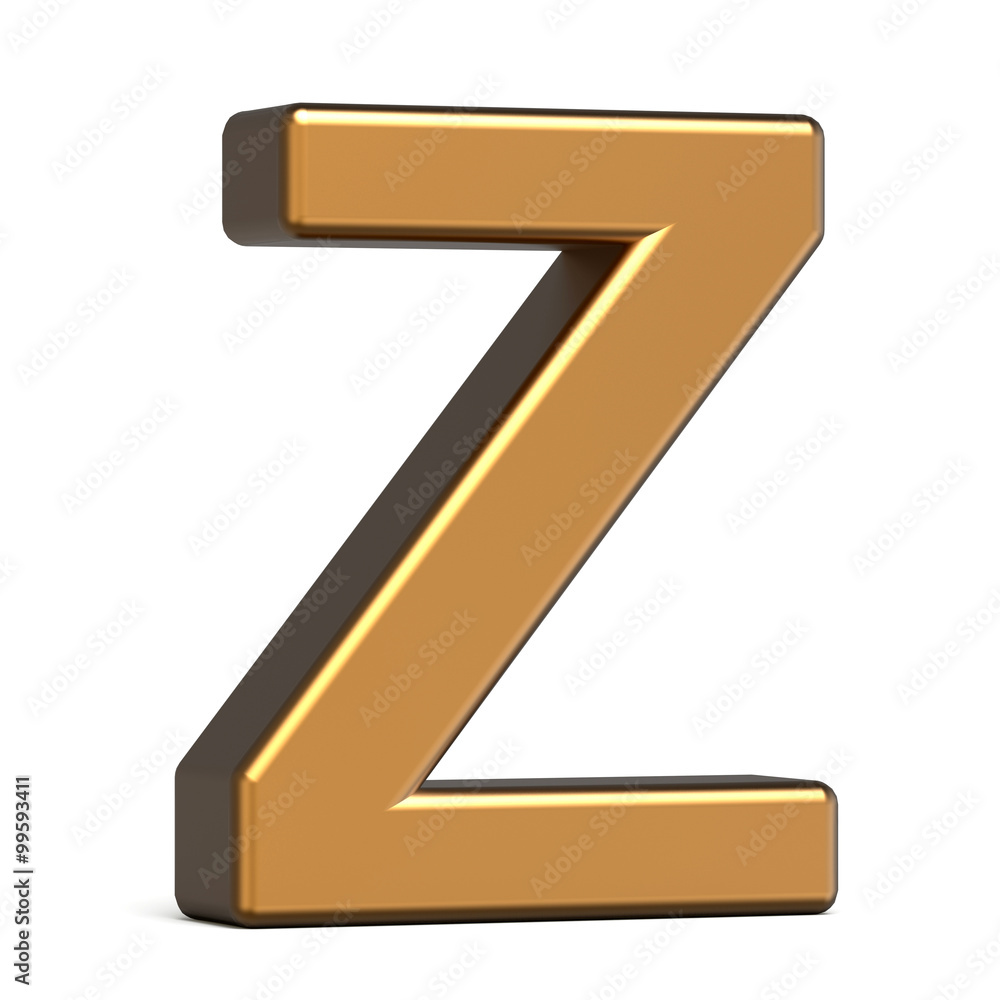 3d glossy gold letter Z 3d glossy gold letter Z