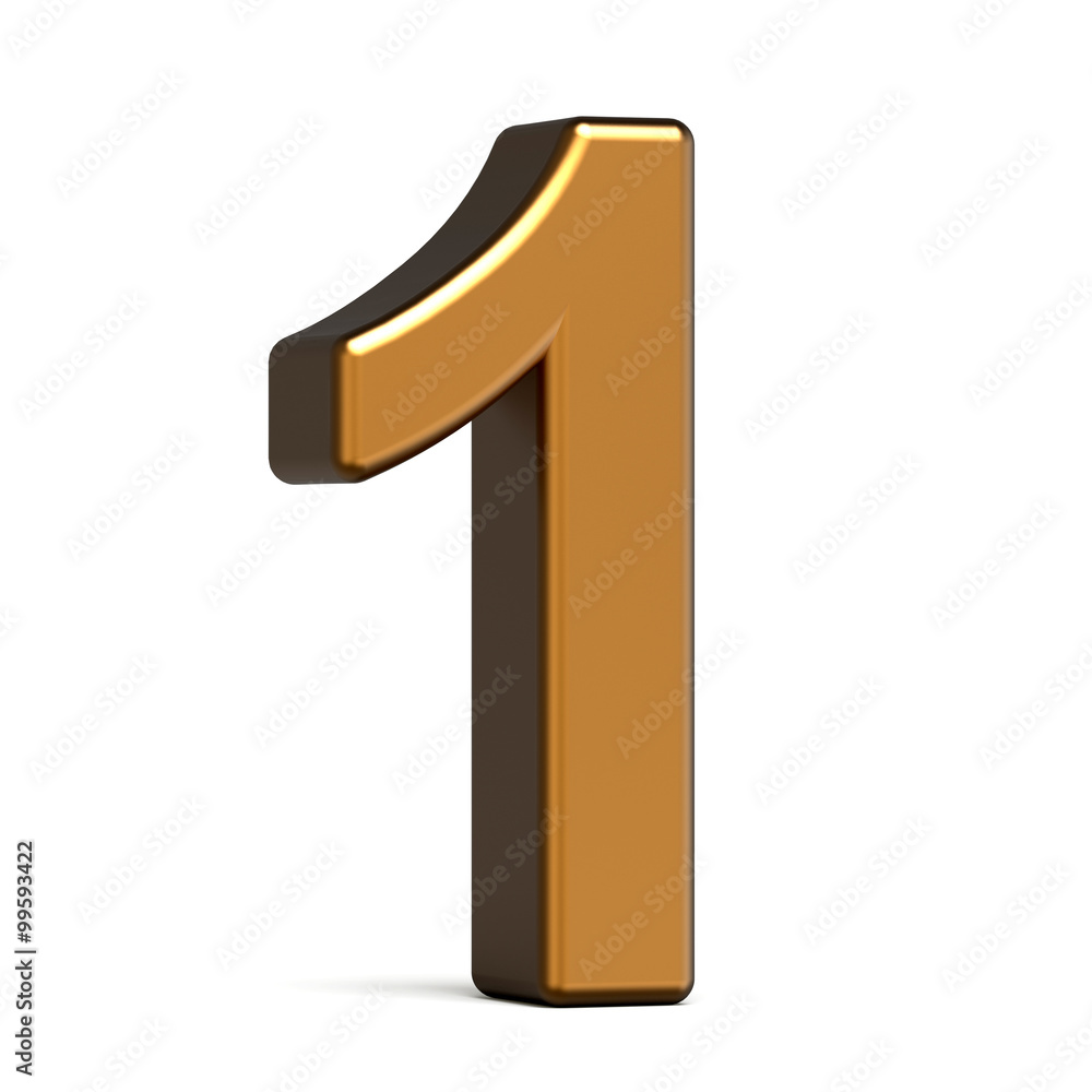 3d glossy gold number 1