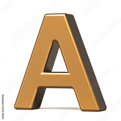 3d glossy gold letter A