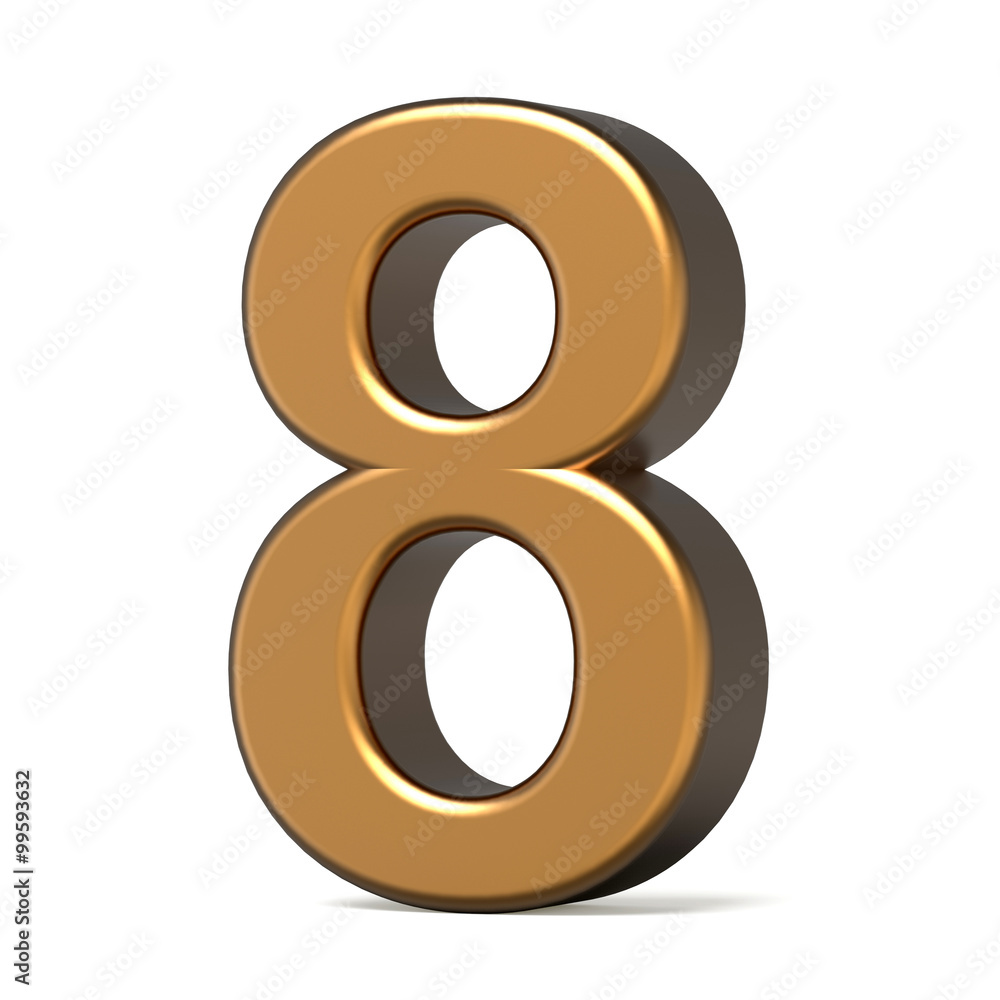 3d glossy gold number 8 3d glossy gold number 8