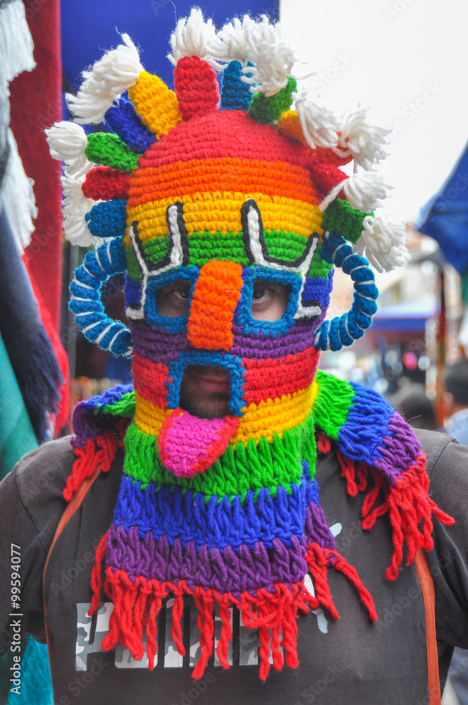 Colorful Sunday market in Otavalo, Ecuador