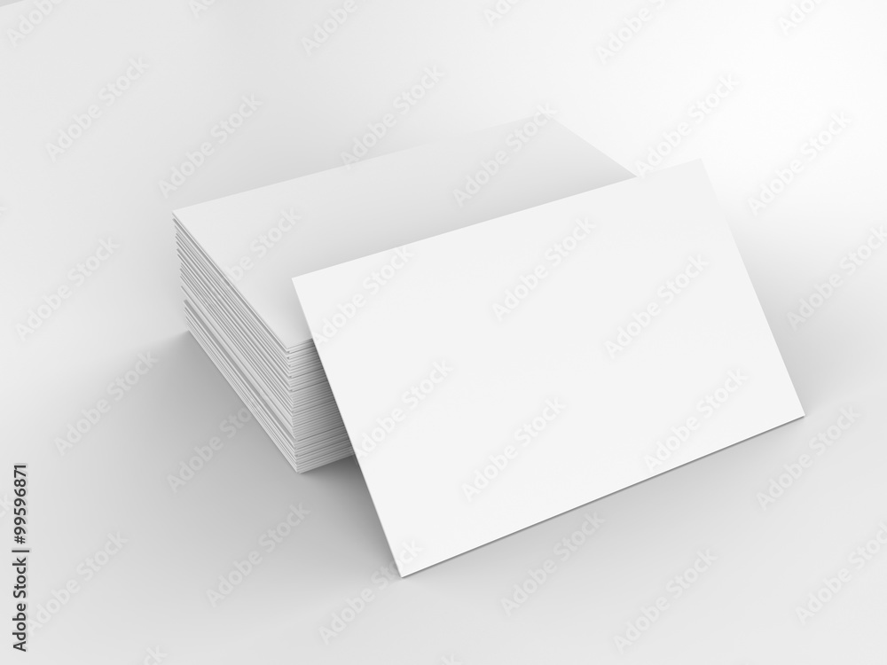 3d rendered stack of blank name cards 3d rendered stack of blank name cards