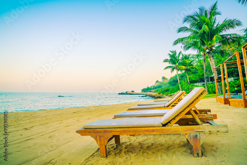 Empty chair on the beach