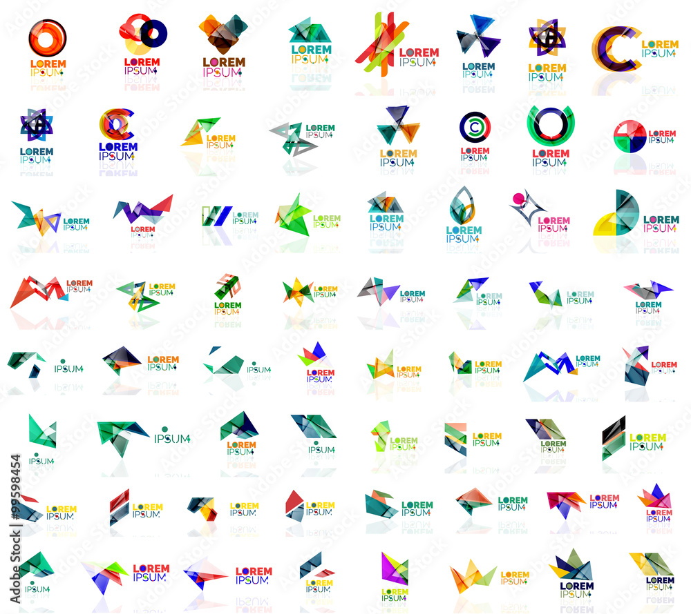 Obraz premium Mega set of geometrical abstract logos