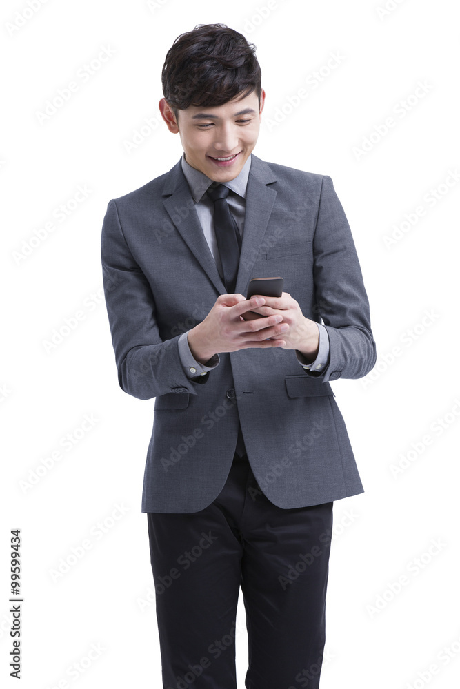 Young businessman with smart phone Young businessman with smart phone