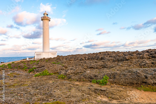 Lighthouse, landscape. Okinawa, Japan.