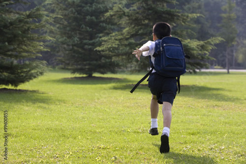 Elementary school student in the park