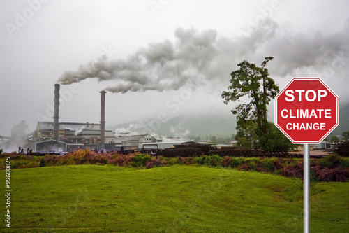  stop sign and factory